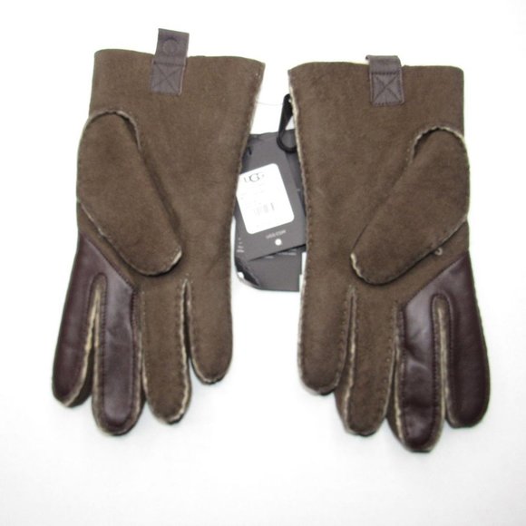 UGG MEN’S SHEEPSKIN SMART GLOVES SIZE MEDIUM BROWN - Picture 2 of 3